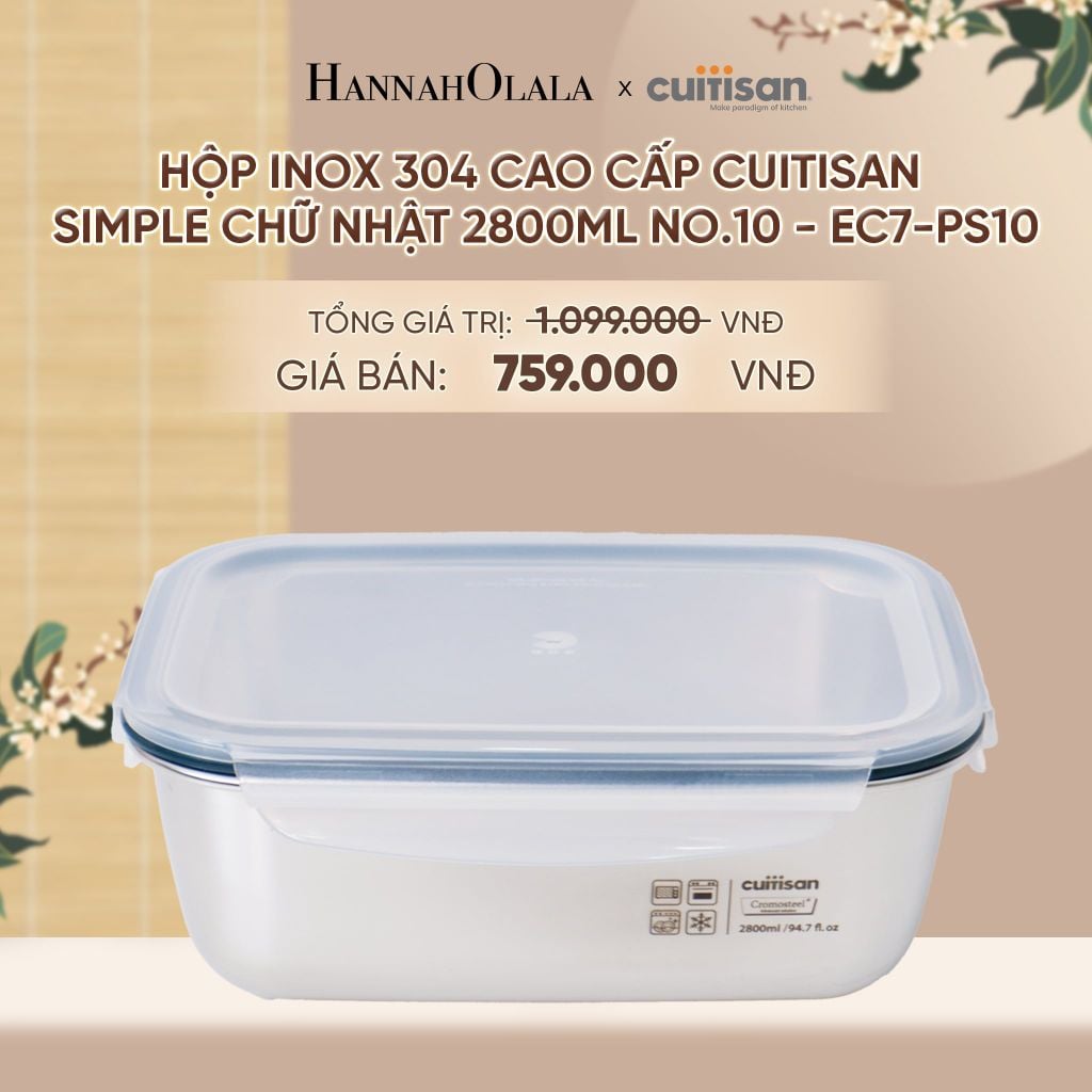  HỘP INOX 304 CAO CẤP CUITISAN SIMPLE DÙNG ĐƯỢC TRONG LÒ VI SÓNG - DEAL 5 - A1958 