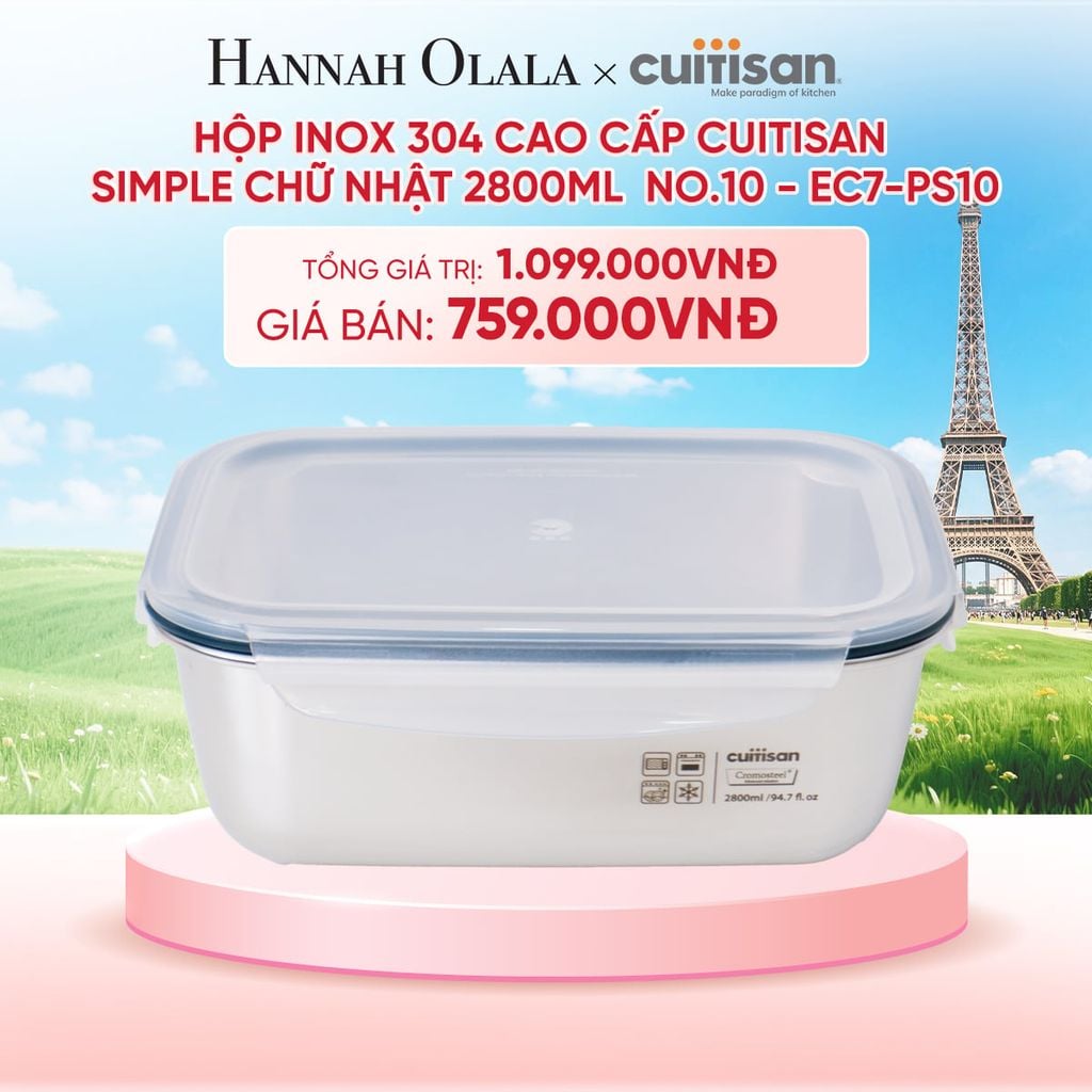  HỘP INOX 304 CAO CẤP CUITISAN SIMPLE DÙNG ĐƯỢC TRONG LÒ VI SÓNG - DEAL 5 - B61 