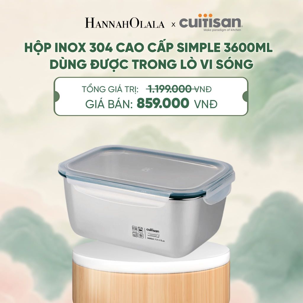  HỘP INOX 304 CAO CẤP CUITISAN SIMPLE DÙNG ĐƯỢC TRONG LÒ VI SÓNG - DEAL 5 - A2139 