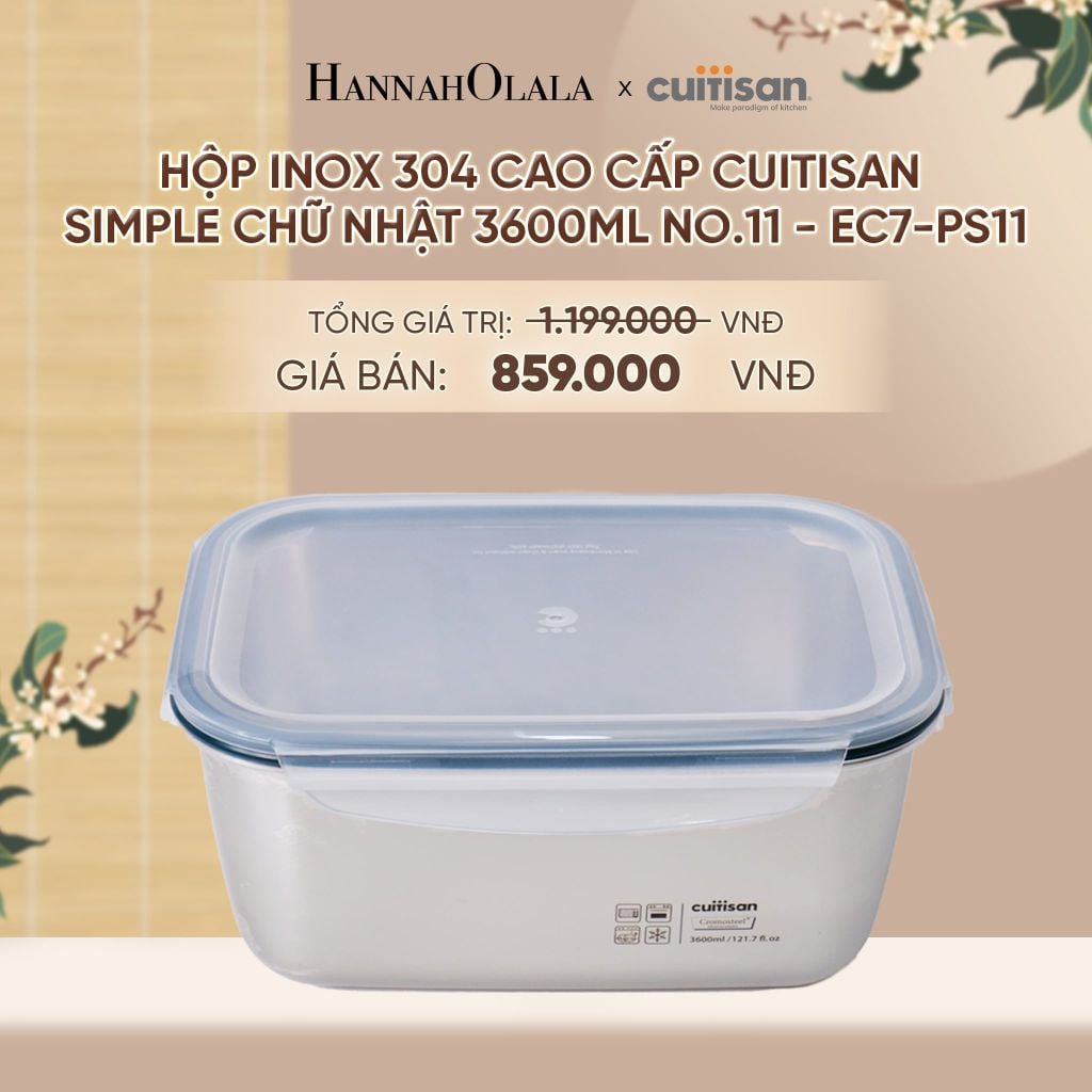  HỘP INOX 304 CAO CẤP CUITISAN SIMPLE DÙNG ĐƯỢC TRONG LÒ VI SÓNG - DEAL 5 - A1958 