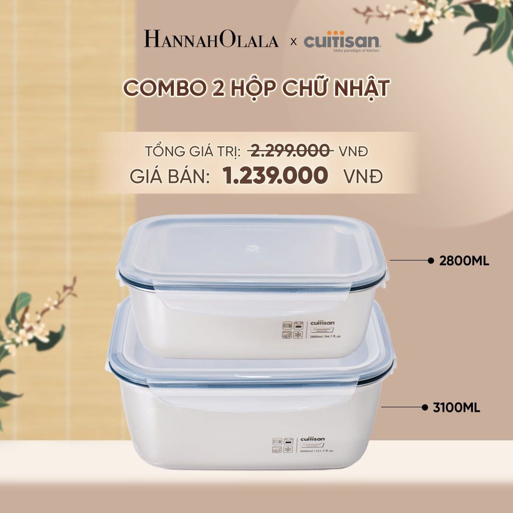  HỘP INOX 304 CAO CẤP CUITISAN SIMPLE DÙNG ĐƯỢC TRONG LÒ VI SÓNG - DEAL 5 - A1958 