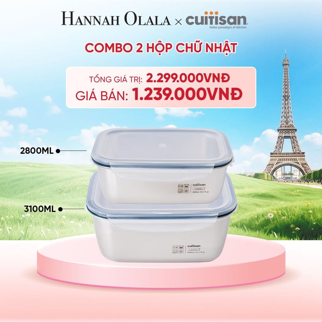  HỘP INOX 304 CAO CẤP CUITISAN SIMPLE DÙNG ĐƯỢC TRONG LÒ VI SÓNG - DEAL 5 - B61 