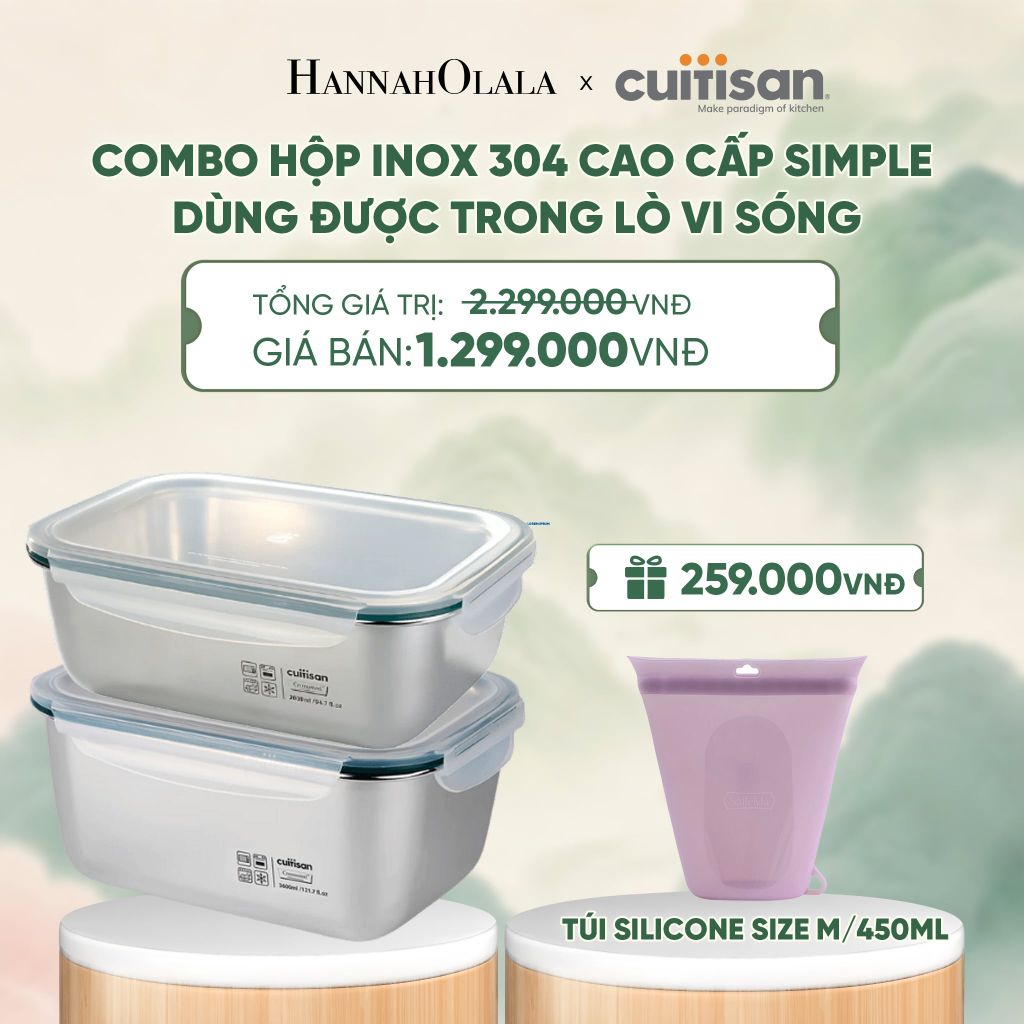  HỘP INOX 304 CAO CẤP CUITISAN SIMPLE DÙNG ĐƯỢC TRONG LÒ VI SÓNG - DEAL 5 - A2139 