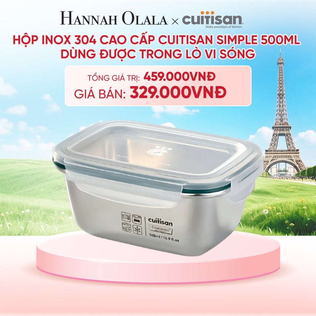  HỘP INOX 304 CAO CẤP CUITISAN SIMPLE DÙNG ĐƯỢC TRONG LÒ VI SÓNG - DEAL 5 - B61 