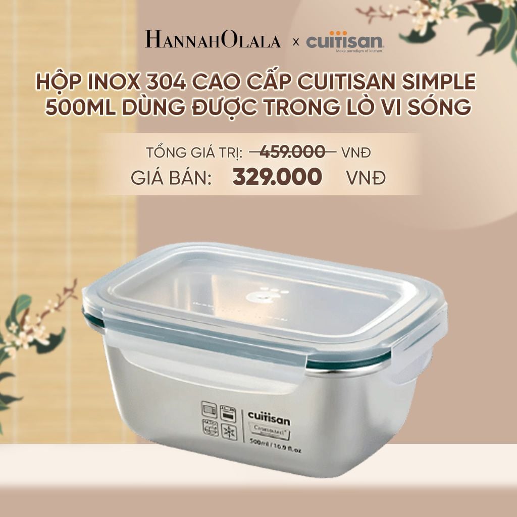  HỘP INOX 304 CAO CẤP CUITISAN SIMPLE DÙNG ĐƯỢC TRONG LÒ VI SÓNG - DEAL 5 - A1958 