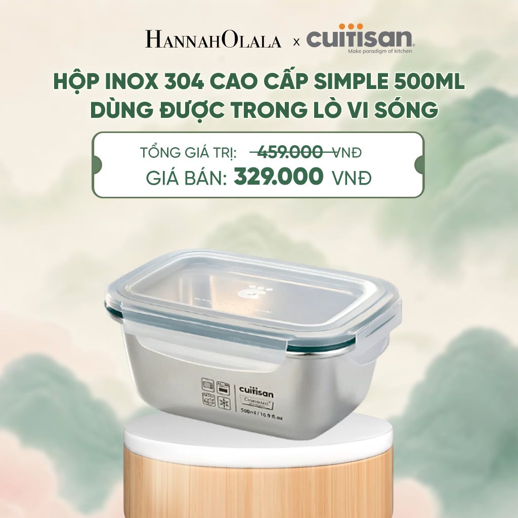  HỘP INOX 304 CAO CẤP CUITISAN SIMPLE DÙNG ĐƯỢC TRONG LÒ VI SÓNG - DEAL 5 - A2139 