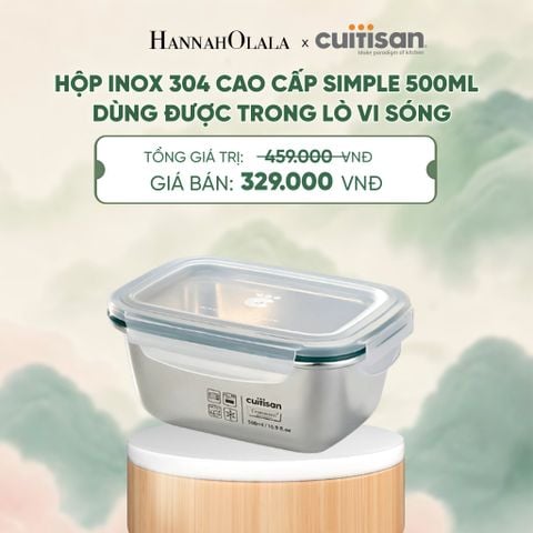  HỘP INOX 304 CAO CẤP CUITISAN SIMPLE DÙNG ĐƯỢC TRONG LÒ VI SÓNG - DEAL 5 - A2139 