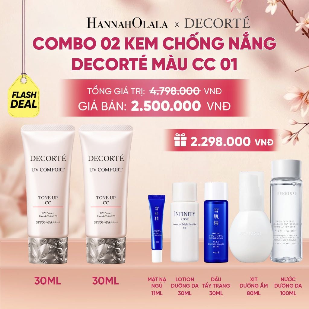 [FLASH DEAL 5]: COMBO 02 KEM CHỐNG NẮNG BẢO VỆ DA DECORTÉ UV COMFORT (BẢN MỚI) - A311 