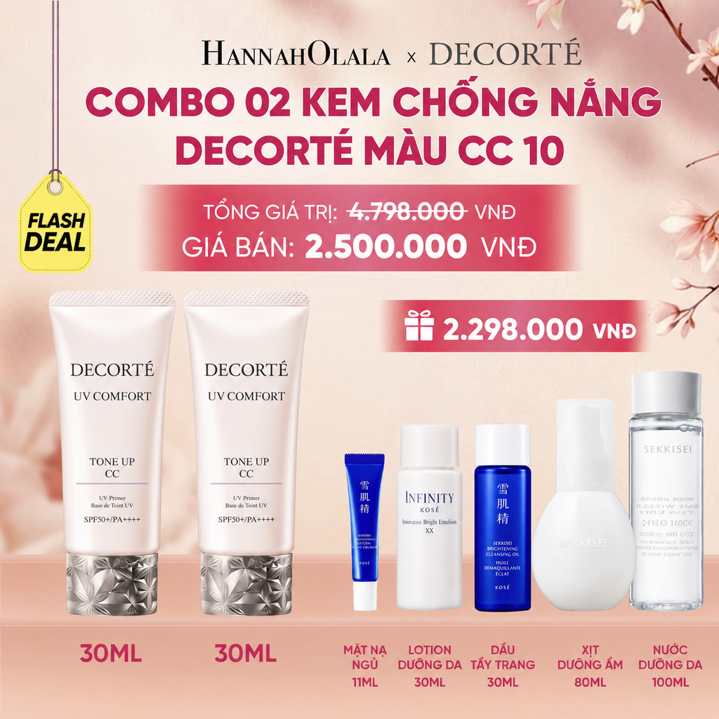  [FLASH DEAL 5]: COMBO 02 KEM CHỐNG NẮNG BẢO VỆ DA DECORTÉ UV COMFORT (BẢN MỚI) - A311 