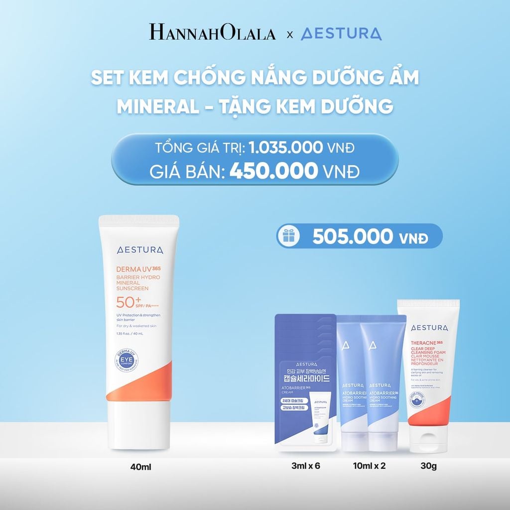  DEAL 5: SET KEM CHỐNG NẮNG DƯỠNG ẨM MINERAL 
