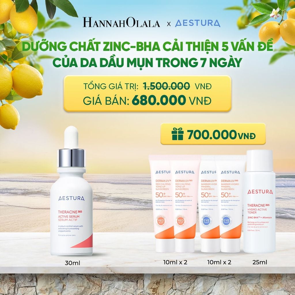  DƯỠNG CHẤT ZINC-BHA CẢI THIỆN 5 VẤN ĐỀ CỦA DA DẦU MỤN TRONG 7 NGÀY THERACNE365 ACTIVE SERUM 30ML 