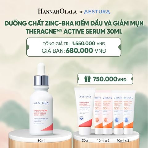  DƯỠNG CHẤT ZINC-BHA CẢI THIỆN 5 VẤN ĐỀ CỦA DA DẦU MỤN TRONG 7 NGÀY THERACNE365 ACTIVE SERUM 30ML - A2184 
