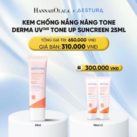  KEM CHỐNG NẮNG NÂNG TONE AESTURA DERMA UV365 RED CALMING TONE UP SUNCREEN 25ML - E178 