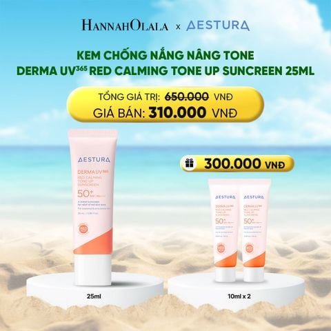  DEAL 5: KEM CHỐNG NẮNG NÂNG TONE AESTURA DERMA UV365 RED CALMING TONE UP SUNCREEN 25ML 