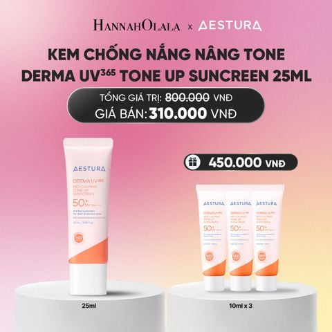  KEM CHỐNG NẮNG NÂNG TONE AESTURA DERMA UV365 RED CALMING TONE UP SUNCREEN 25ML SPF50+ PA++++_A2409 