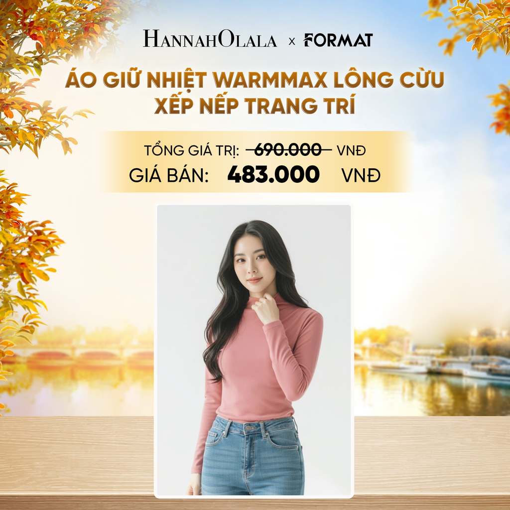  NỮ/ÁO GIỮ NHIỆT WARMMAX LÔNG CỪU XẾP NẾP TRANG TRÍ FORMAT - 10004258 - DEAL 5 - E960 