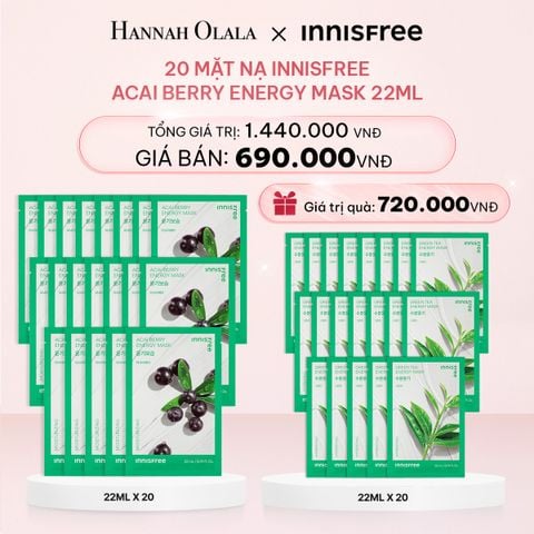  E141_DEAL 6: 20 MẶT NẠ INNISFREE ACAI BERRY ENERGY MASK 22ML 