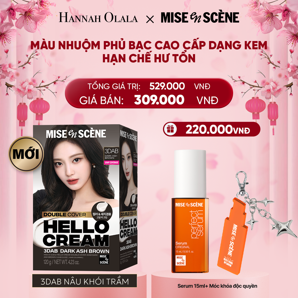  DEAL 5:[MỞ BÁN ĐỘC QUYỀN] KEM NHUỘM PHỦ BẠC CAO CẤP HELLO CREAM DOUBLE COVER 