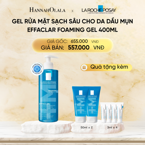  DEAL 5: GEL RỬA MẶT SẠCH SÂU CHO DA DẦU MỤN EFFACLAR FOAMING GEL 400ML 