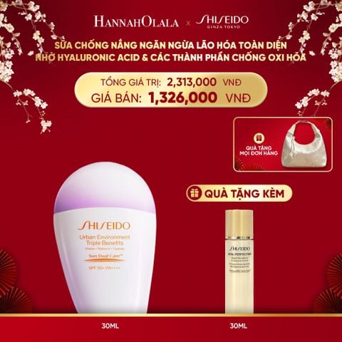  DEAL 5: SỮA CHỐNG NẮNG DƯỠNG DA SHISEIDO GSC URBAN ENVIRONMENT TRIPLE BEAUTY SUNCARE EMULSION SPF50+ PA++++ 30ML 