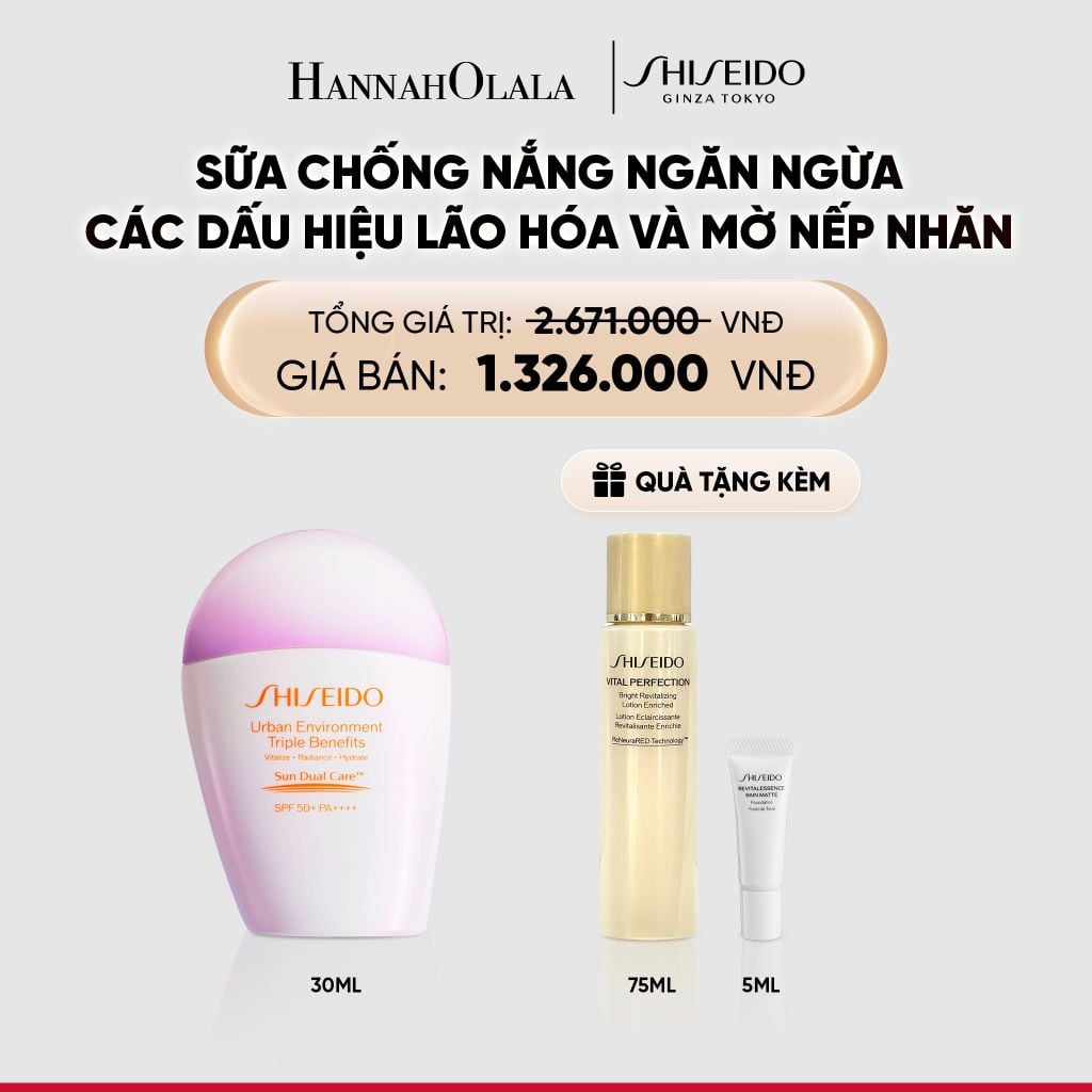  SỮA CHỐNG NẮNG DƯỠNG DA SHISEIDO GSC URBAN ENVIRONMENT TRIPLE BEAUTY SUNCARE EMULSION SPF50+ PA++++ 30ML - DEAL 05 - C90 