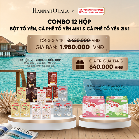  COMBO 09 HỘP BỘT TỔ YẾN & 03 HỘP CÀ PHÊ TỔ YẾN 4IN1 & 03HỘP CÀ PHÊ TỔ YẾN 2IN1 - DEAL 7 