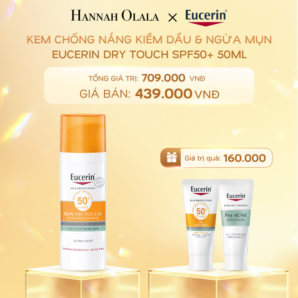  C817_DEAL 5: KEM CHỐNG NẮNG KIỀM DẦU & NGỪA MỤN EUCERIN DRY TOUCH SPF50+ 50ML 