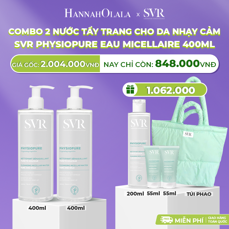 Combo Nước Tẩy Trang SVR PhysioPure Eau Micellaire 400ml