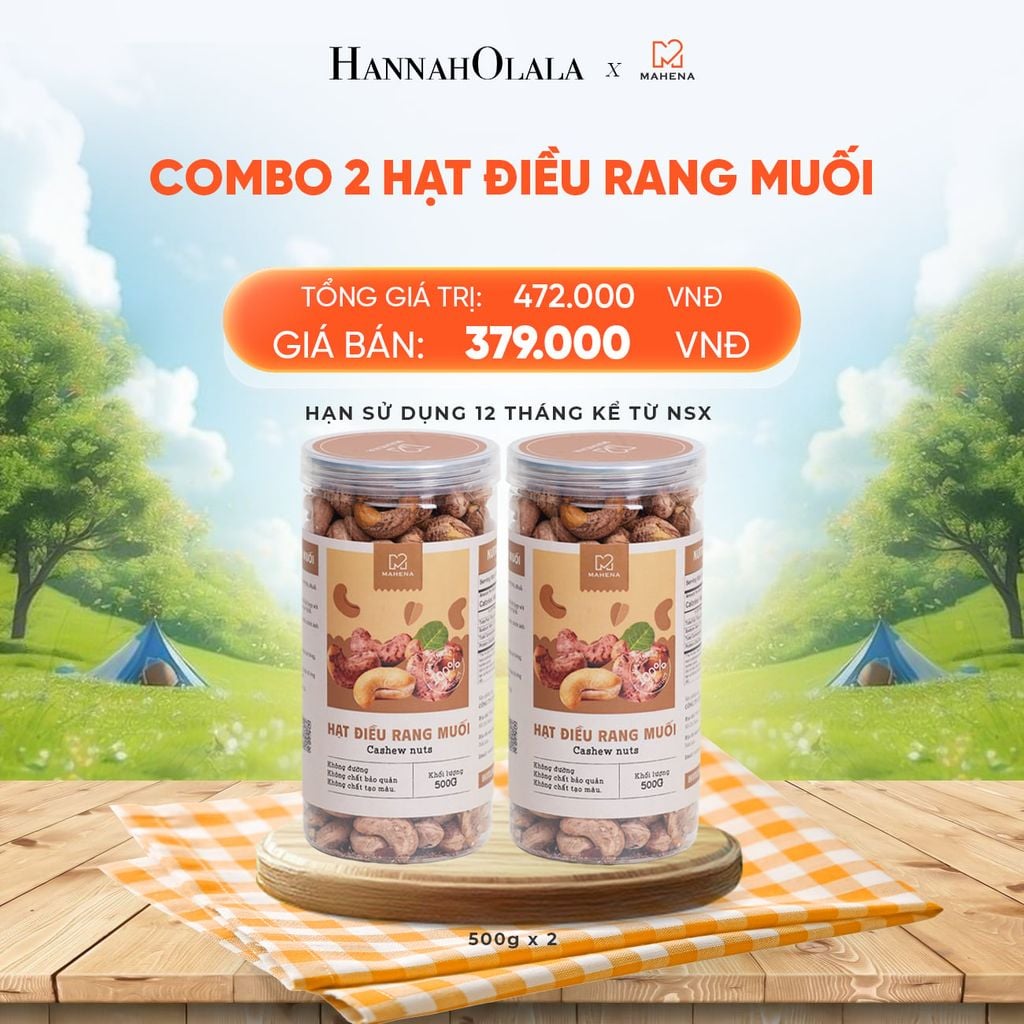  COMBO 2 HẠT ĐIỀU RANG MUỐI 500G - DEAL 5: 