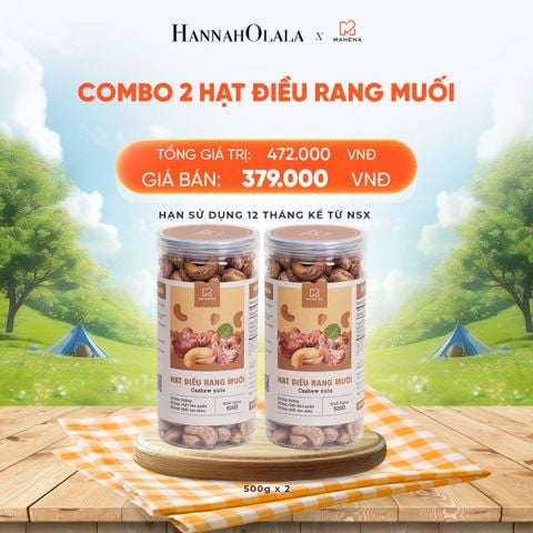  COMBO 2 HẠT ĐIỀU RANG MUỐI 500G - DEAL 5: 