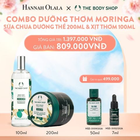  A871_DEAL 5: COMBO DƯỠNG THƠM HƯƠNG HOA CHÙM NGÂY MORINGA – MIST 100ML & YOGURT 200ML 