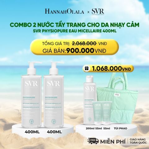 DEAL 05: COMBO 2 NƯỚC TẨY TRANG CHO DA NHẠY CẢM SVR PHYSIOPURE EAU MICELLAIRE 400ML 