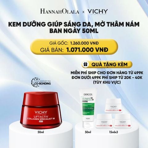  KEM DƯỠNG BAN NGÀY GIÚP CẢI THIỆN CÁC DẤU HIỆU LÃO HÓA , PHỤC HỒI & NUÔI DƯỠNG DA VICHY LIFTACTIV COLLAGEN SPECIALIST 50ML - DEAL 5 : 