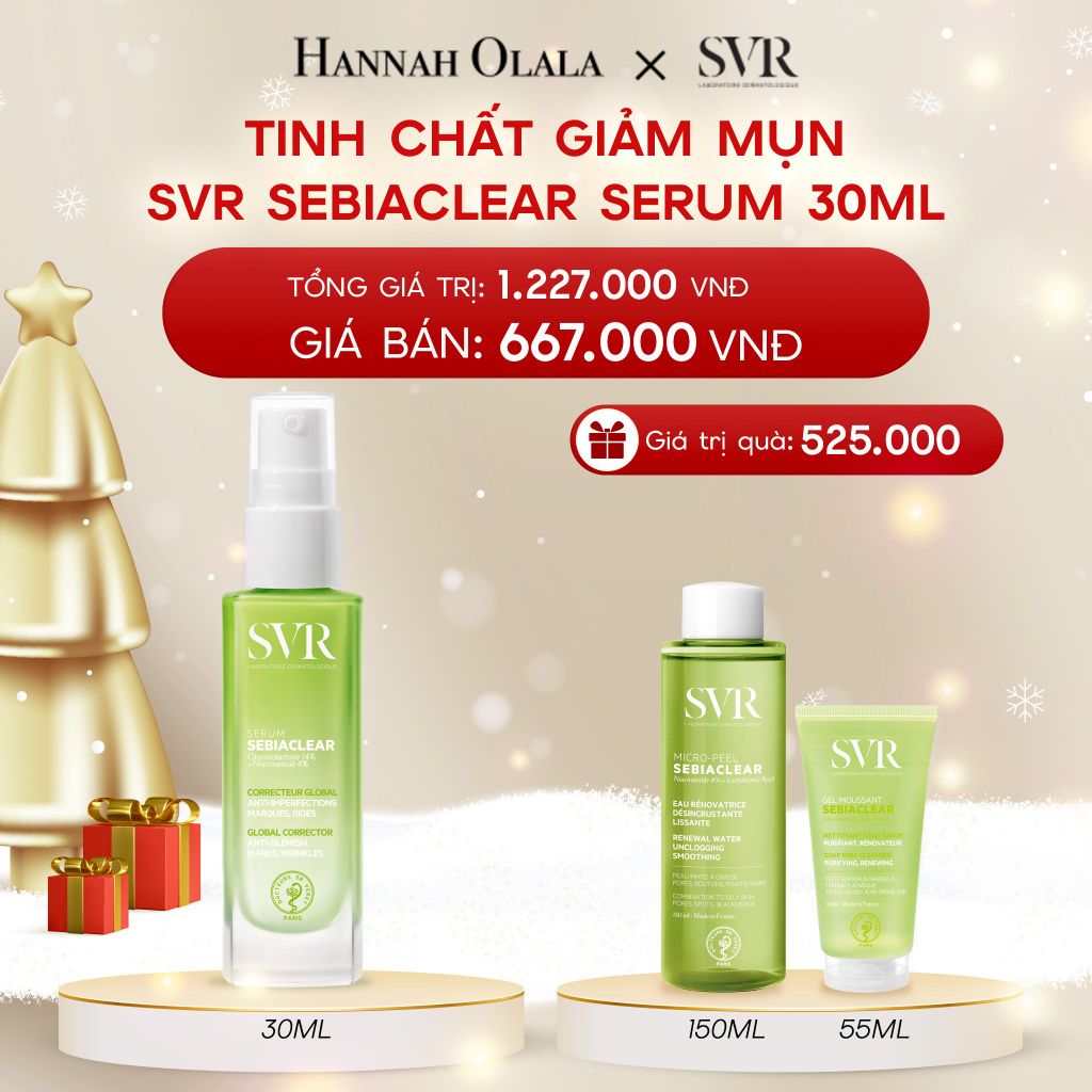  DEAL 05: TINH CHẤT GIẢM MỤN, NGỪA THÂM VÀ MỀM MỊN DA 4 TRONG 1 SVR SEBIACLEAR SERUM 30ML 