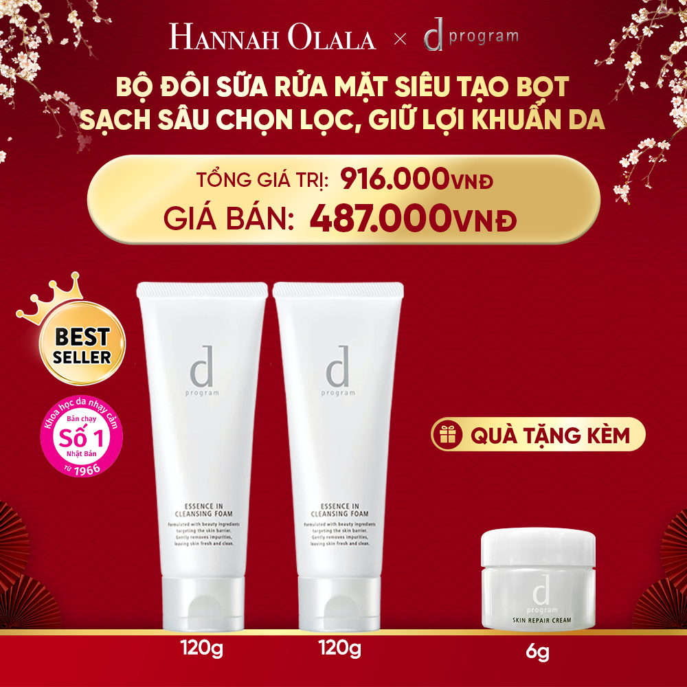  A329_DEAL 5: BỘ SỮA RỬA MẶT TẠO BỌT DƯỠNG DA DPROGRAM ESSENCE IN CLEANSING FOAM 120G X2 