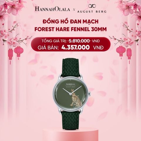  DEAL 5: ĐỒNG HỒ ĐAN MẠCH AUGUST BERG X MORRIS & CO. - MẶT FOREST HARE FENNEL 30MM - DÂY PERLON 