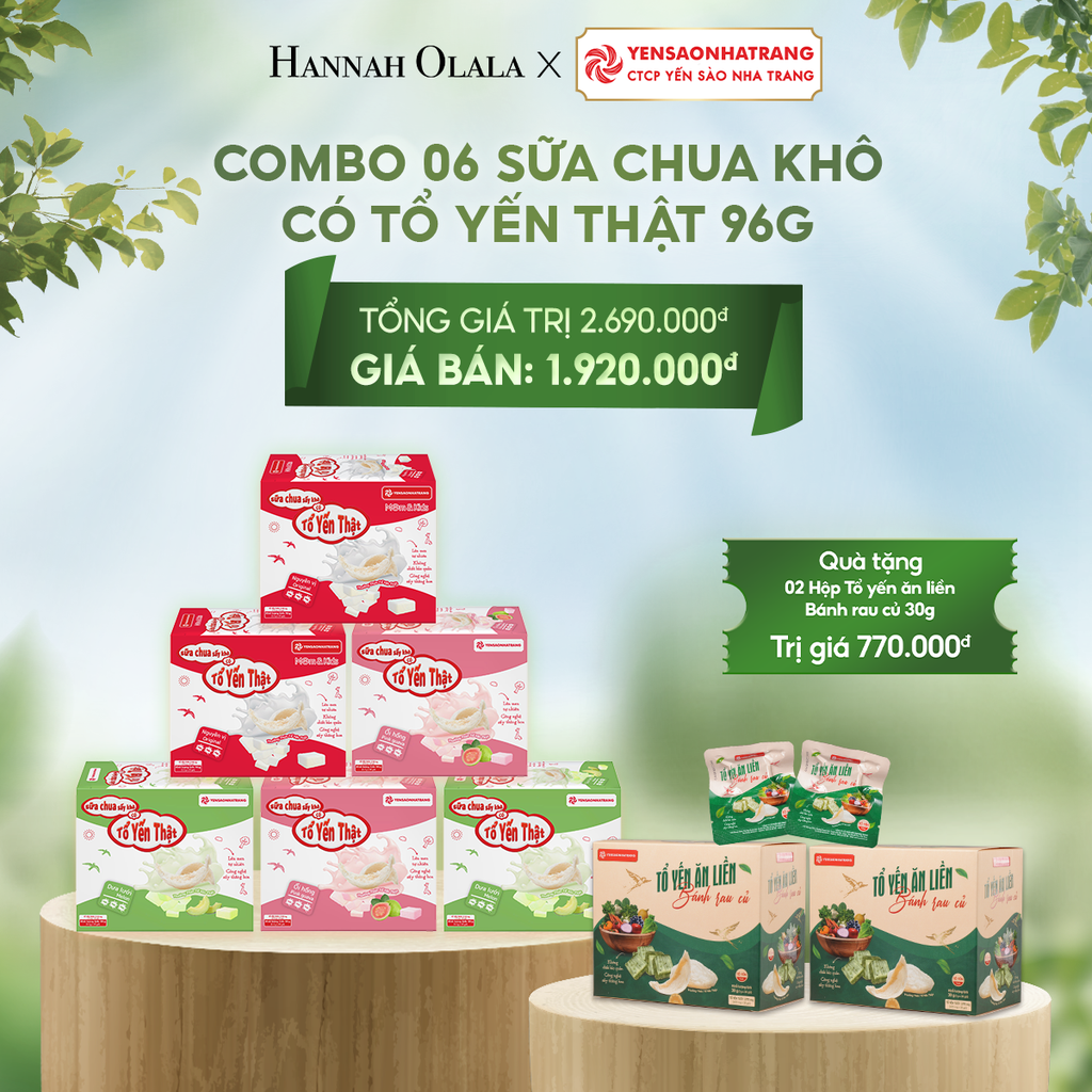  E107_DEAL 5: COMBO 06 SỮA CHUA KHÔ CÓ TỔ YẾN THẬT 96G 