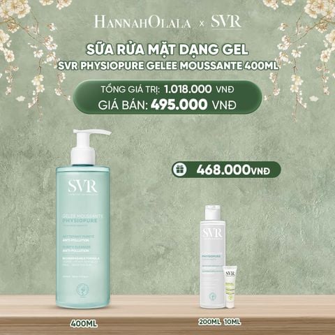  DEAL 05: SỮA RỬA MẶT DẠNG GEL CHO DA NHẠY CẢM SVR PHYSIOPURE GELEE MOUSSANTE 400ML 