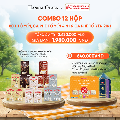  COMBO 09 HỘP BỘT TỔ YẾN & 03 HỘP CÀ PHÊ TỔ YẾN 4IN1 & 03 HỘP CÀ PHÊ TỔ YẾN 2IN1 - DEAL 5 