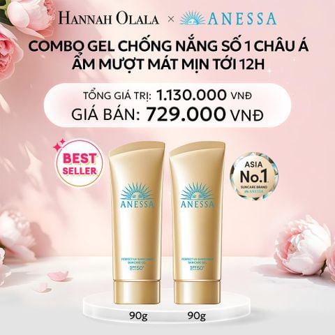 E388: DEAL 5: (1.10 - 4.10) COMBO GEL CHỐNG NẮNG DƯỠNG DA DƯỠNG ẨM BẢO VỆ HOÀN HẢO ANESSA GOLD GEL SPF50+ PA++++ 90GX2 