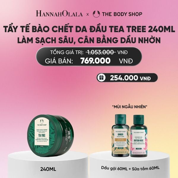  TẨY TẾ BÀO CHẾT LÀM SẠCH & CÂN BẰNG DA ĐẦU NHỜN TEA TREE HAIR SCRUB 240ML 