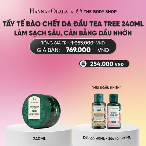  TẨY TẾ BÀO CHẾT LÀM SẠCH & CÂN BẰNG DA ĐẦU NHỜN TEA TREE HAIR SCRUB 240ML 