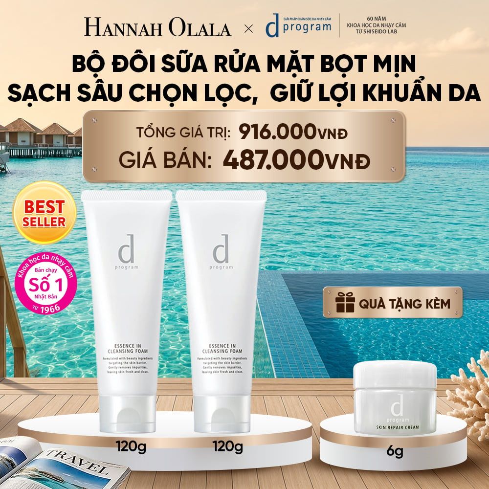  BỘ ĐÔI SỮA RỬA MẶT TẠO BỌT DƯỠNG DA DPROGRAM ESSENCE IN CLEANSING FOAM 120G X2 - DEAL 5_ D1554 