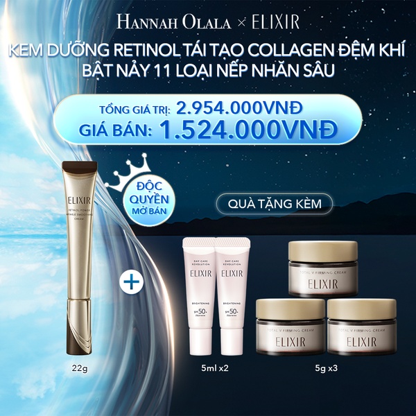  A50_DEAL 5: KEM DƯỠNG DA CẢI THIỆN NẾP NHĂN SÂU VÙNG MẮT - MÔI - MẶT ELIXIR RETINOL POWER WRINKLE SMOOTHING CREAM 22G ( PHIÊN BẢN CẢI TIẾN MỚI) 
