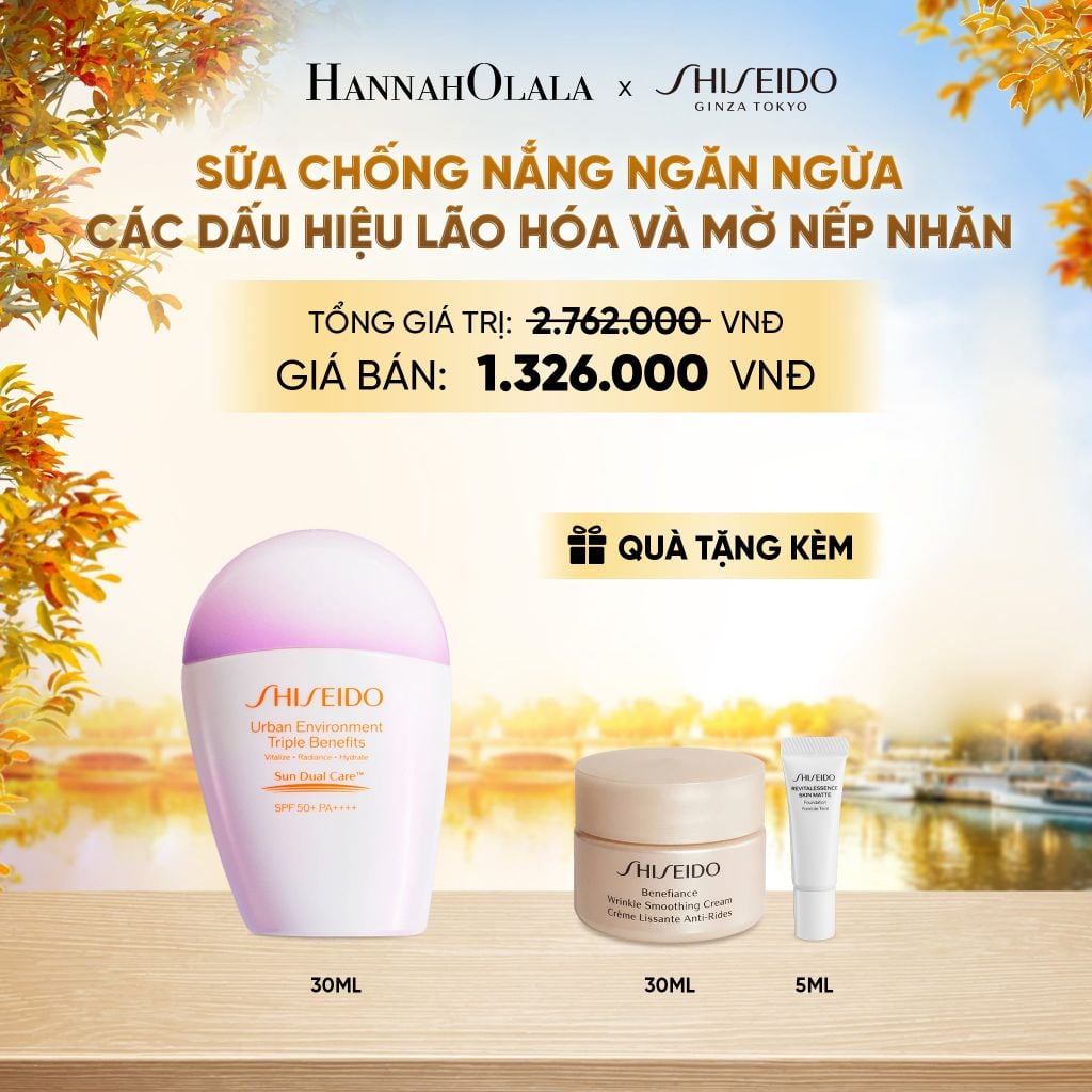  SỮA CHỐNG NẮNG DƯỠNG DA SHISEIDO GSC URBAN ENVIRONMENT TRIPLE BEAUTY SUNCARE EMULSION SPF50+ PA++++ 30ML - DEAL 05 - E437 