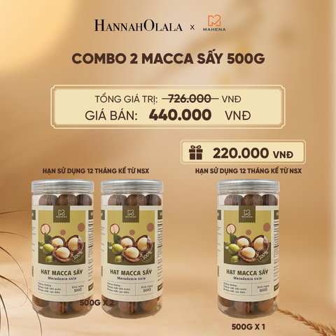  COMBO 2 MACCA SẤY 500G TẶNG 1 MACCA SẤY 500G DEAL 5: - E55 