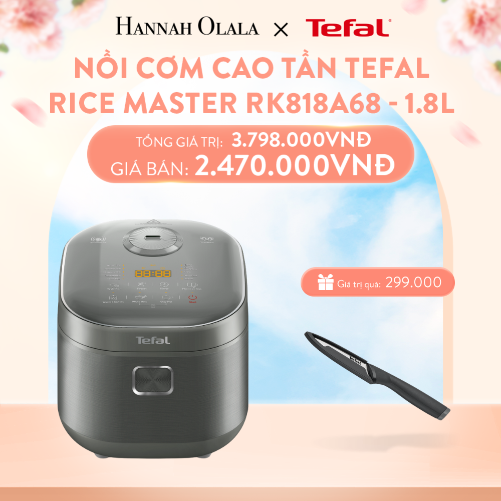  A851_DEAL 5: NỒI CƠM CAO TẦN TEFAL RICE MASTER RK818A68 - 1.8L 