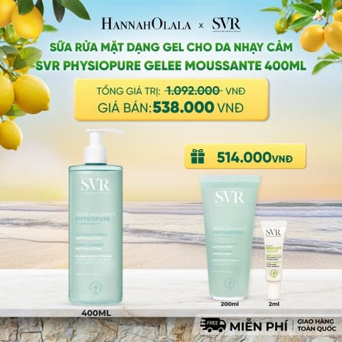  SỮA RỬA MẶT DẠNG GEL CHO DA NHẠY CẢM SVR PHYSIOPURE GELEE MOUSSANTE 400ML - DEAL 05 