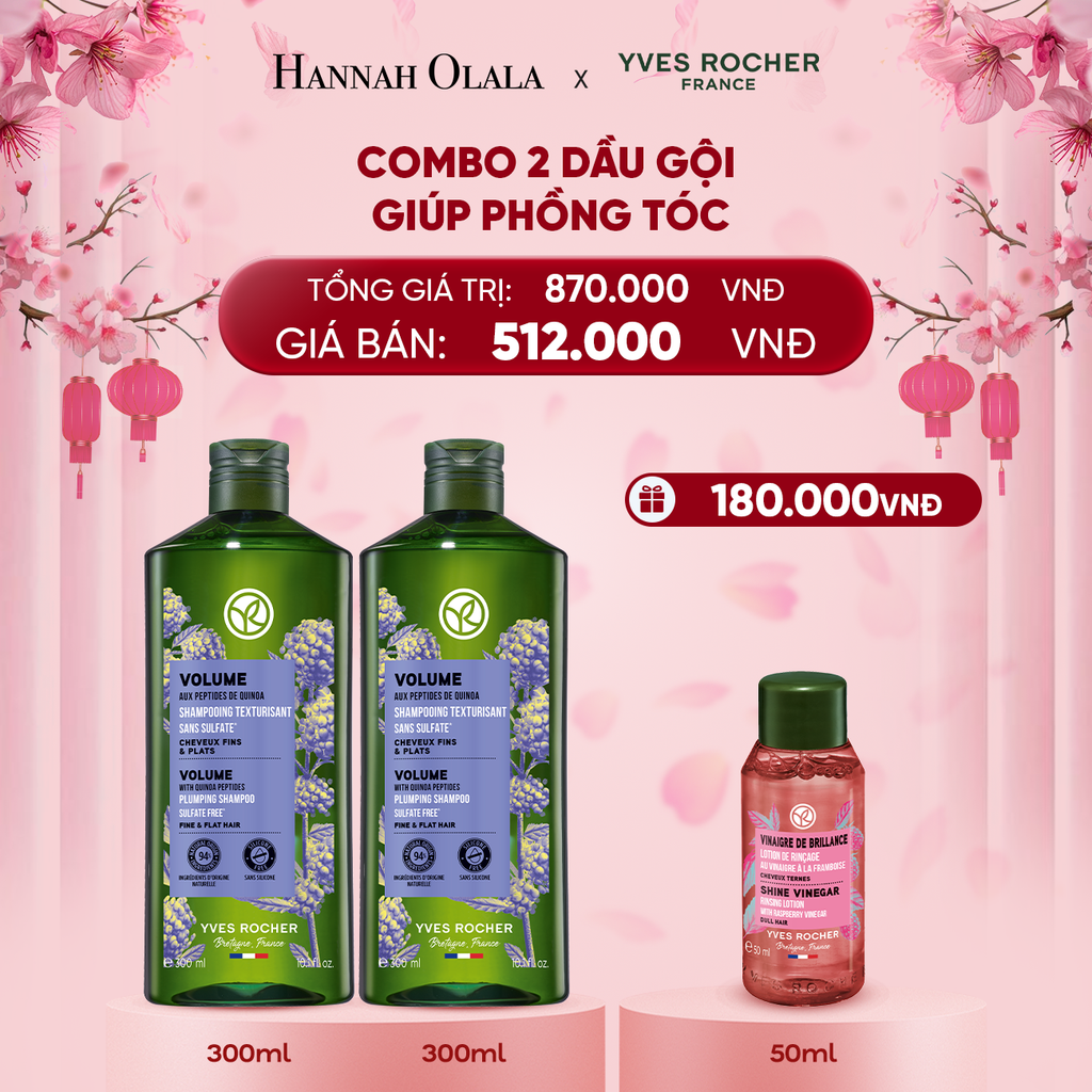  DEAL 5: COMBO 2 DẦU GỘI GIÚP PHỒNG TÓC TẶNG MINI GIẤM XẢ TÓC 