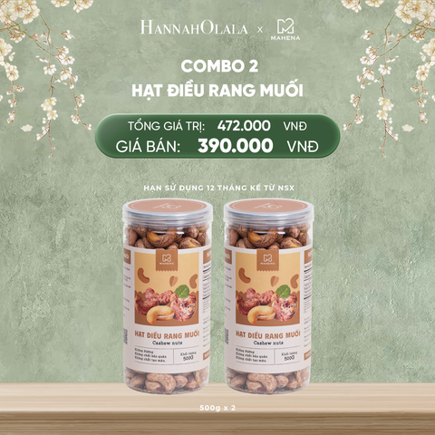  DEAL 5: COMBO 2 HẠT ĐIỀU RANG MUỐI 500G 